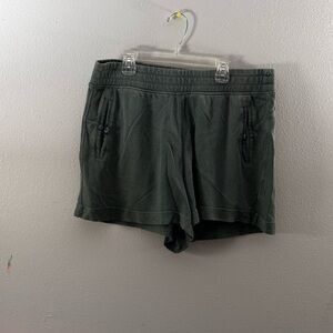 Aerie Women Green Twill Sweat Shorts‎ Elastic Waist size L
